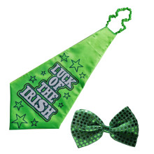 2 Pcs Green Tie St. Patricks Day Accessories Sequin Bowtie Adjustable