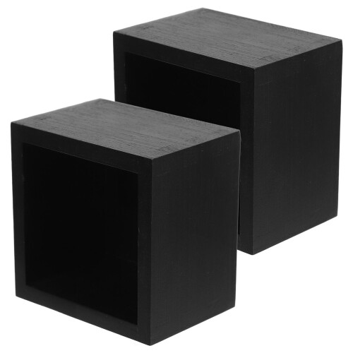 Cup Holder Box Black 2pcs 3.3x3.3x2.2in