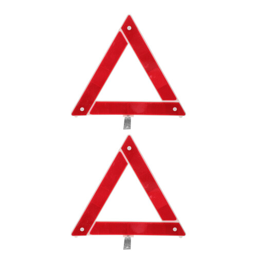 2 Pcs Warning Triangle Stand 28.50x25.00x20.00cm Red