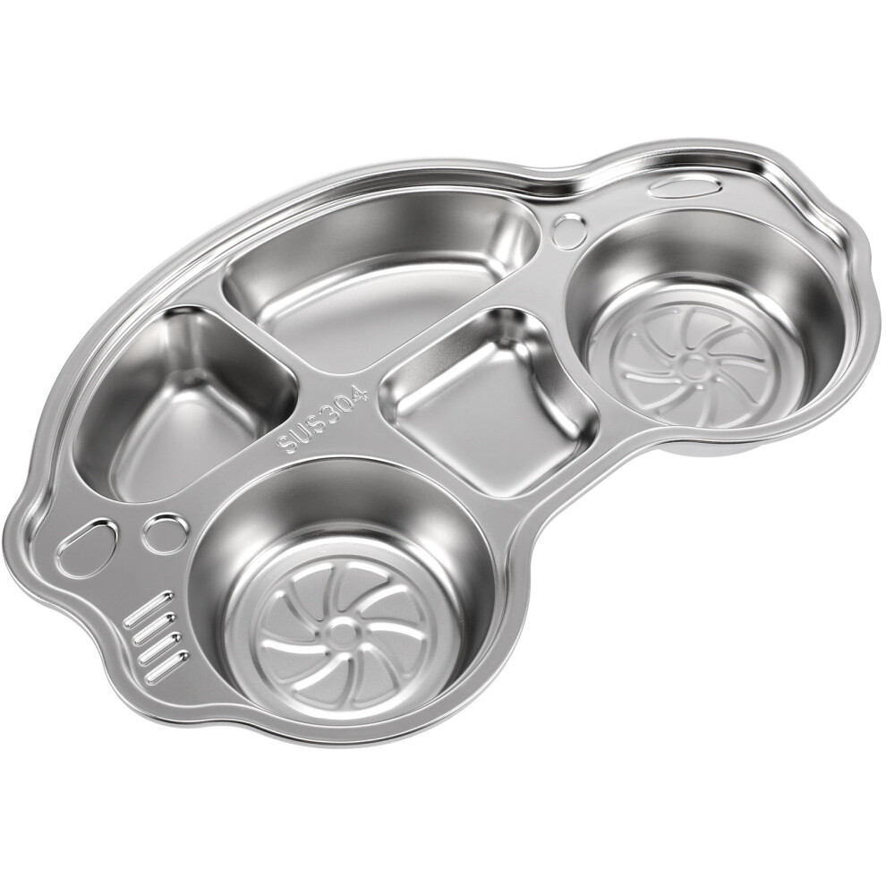Compartment Dinner Plates Divided Plate Stainless Steel 1Pack Solustre