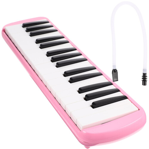Beginners Melodica Instrument Pink Plastic 1pcs