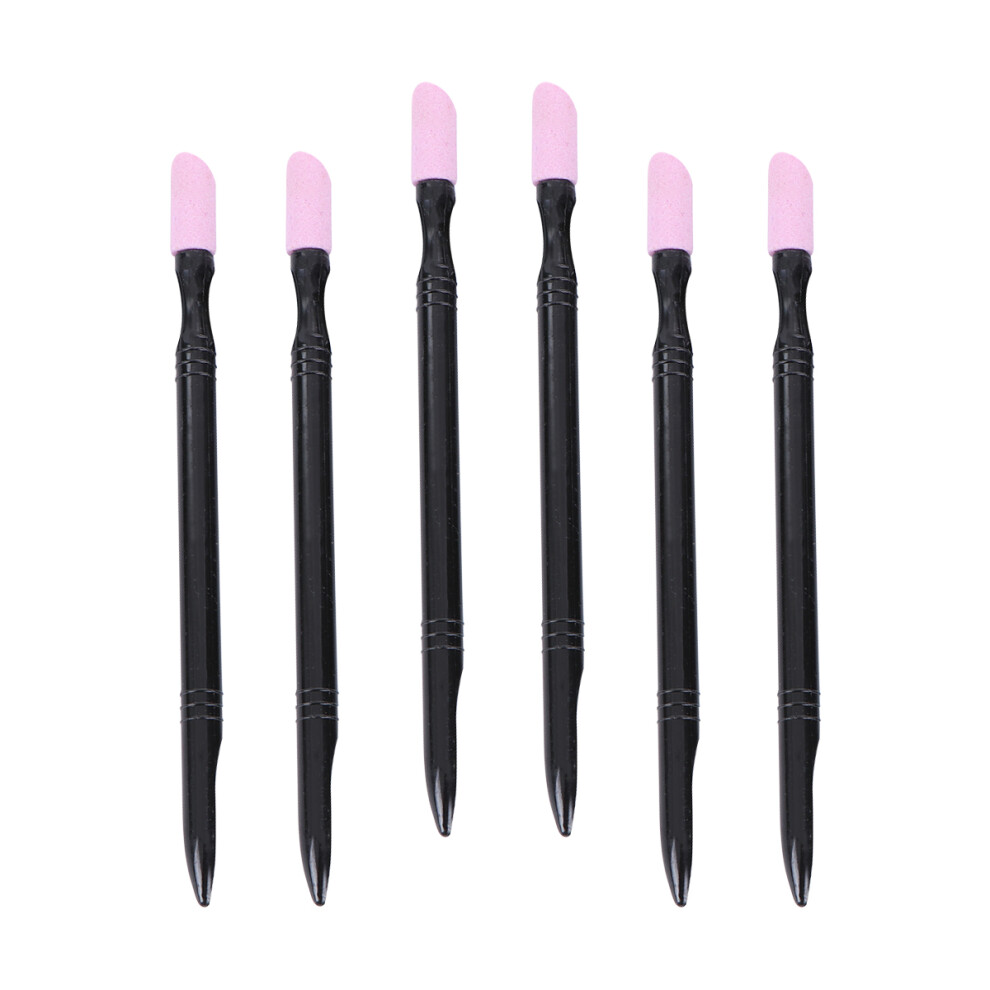 Artibetter 6Pcs Nail Tool And Sharpening Stick Nail Scrub Strip (Black)