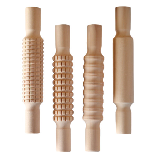 Worgeous  4 Pcs Small Mushroom Decoration Pottery Rolling Stick