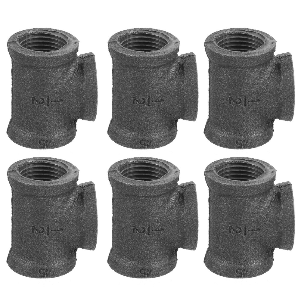 Photos - Other Bathroom Accessories 6 Pcs Tee Fittings Industrial Style Pipe Convenient
