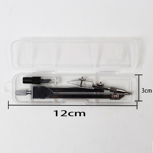Silver Iron Drawing Compass Set for Students with Refillable Core 2Pcs 1