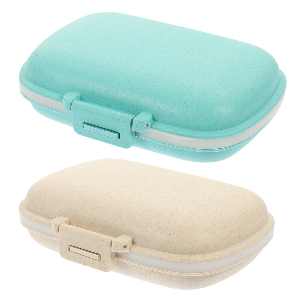 Ohphcall 6 Pcs Portable 8 Compartment Pills Organizer Double Layer Case
