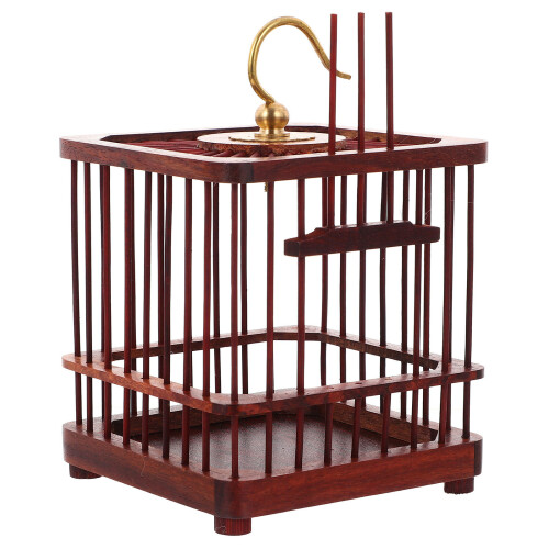 Raindrops Bird Keeping Cage Cage Dark Grey Wood 1 Pcs