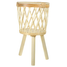 1Beige Gevlochten Bloemenrek Voor En Keuken
