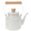 Raindrops Heating Kettle White Round Tea Kettle For Kitchenware 1pcs 11