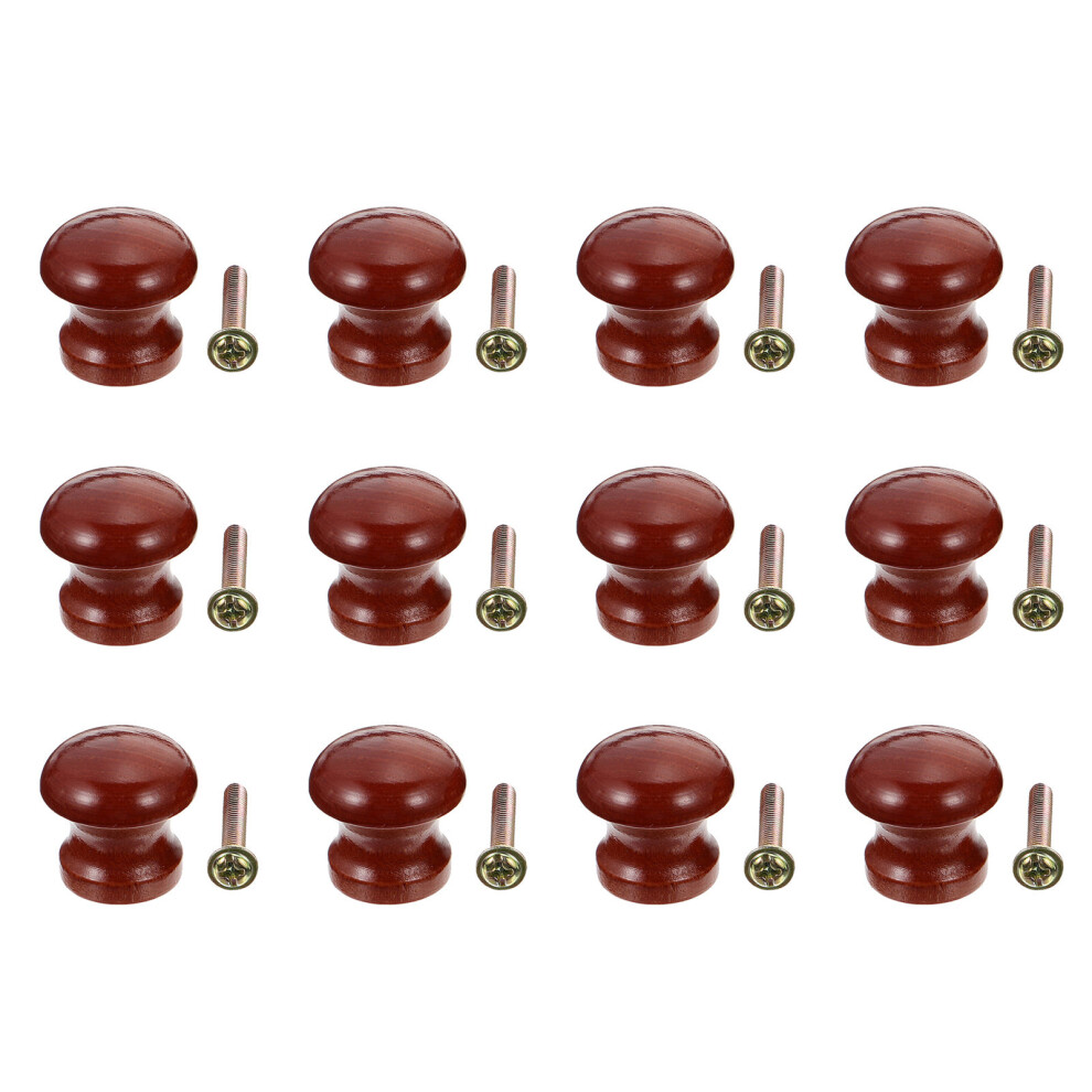 Gongc 12Pcs Wooden Mushroom Cabinet Knobs For Dresser - 3163201138396