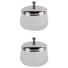 2pcs Glass Frosted Nail Polish Remover Cups Crystal Round Cups