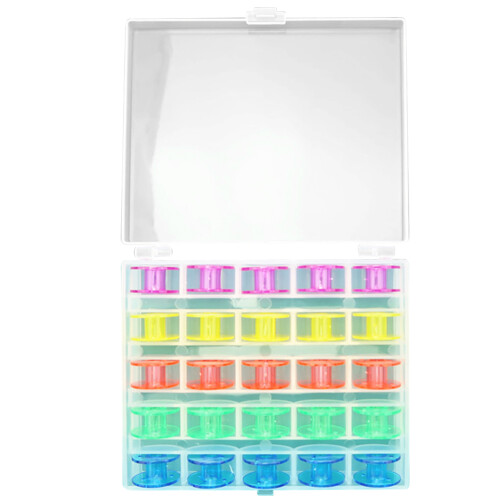 Raindrops  25 Pcs Sewing Machine Bobbin Box Embroidery Bobbins For Kit