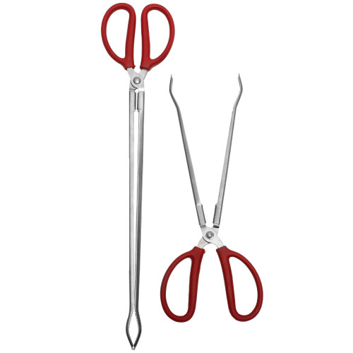 2pcs Garbage Clips With Red Stainless Steel For Home Use