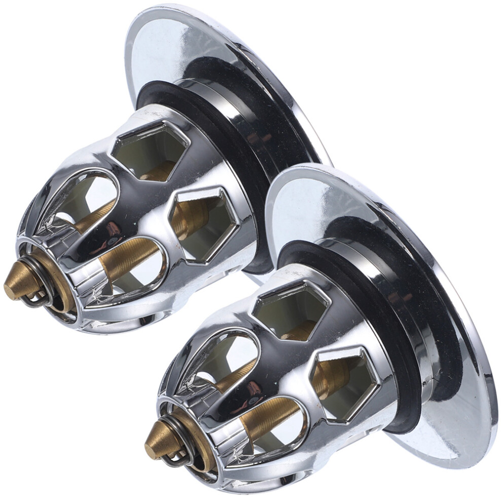 2Pcs Copper Bathtub Drain Plug Silver Sink Stopper Bathroom Basin Plug 3163201163114