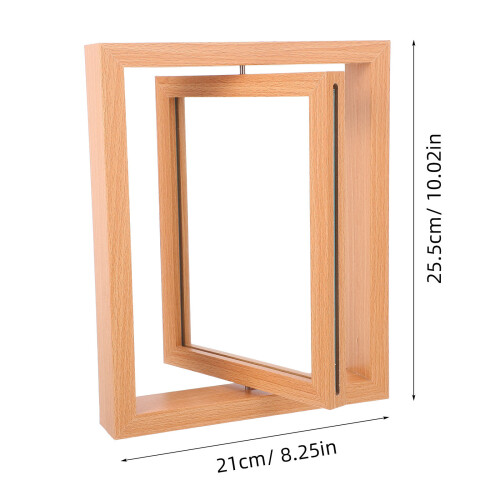 Rotating Photo Frame Table Desk Tabletop Double Sided Picture Stand 2
