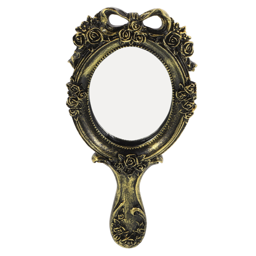 Vaguelly Golden Retro Handheld Makeup Mirror Girl .50X11.00x1.50cm