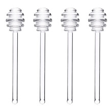 4pcs Practical Glasses Honey Stirrers Honey (Transparent)