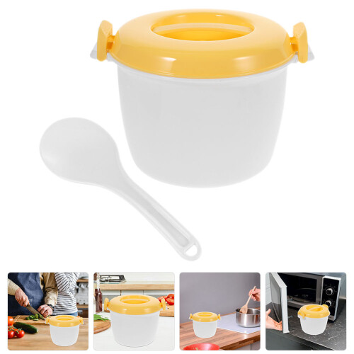 1Set Mini Plastic Microwave Rice Cooker with Handle Large Capacity 2