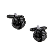 2pcs Knot For Men Shirt Tone Unique Business Wedding (Black)