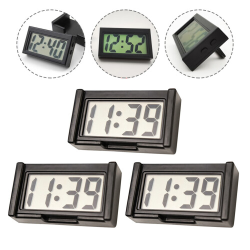 Cars Clocks 3 Pcs Dashboard Vehicle Mini Desktop Electronic Plastic 2