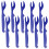 10Stk Blaue Kunststoff Meeresfrüchte Gabeln Set 1