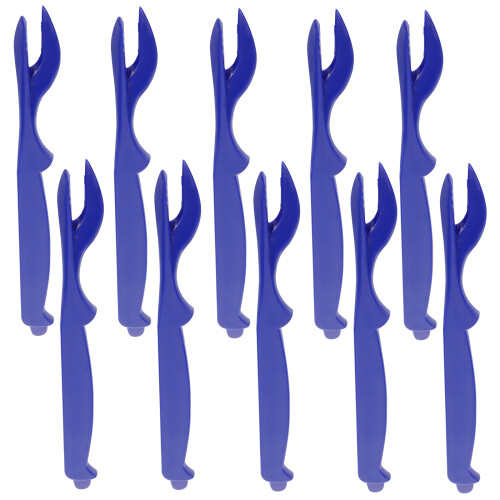 10Stk Blaue Kunststoff Meeresfrüchte Gabeln Set