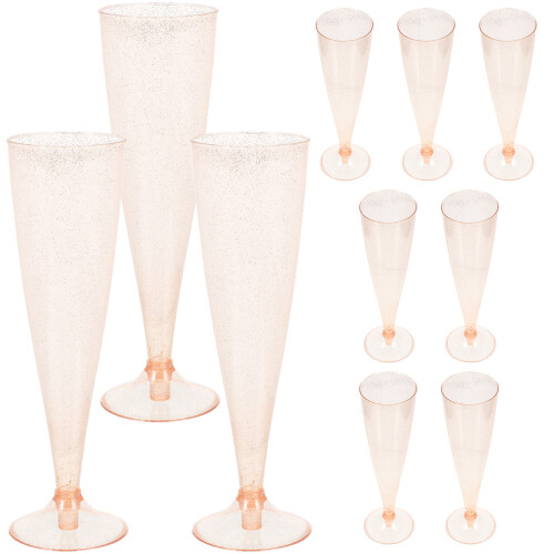 Flutes Pink Disposable 10pcs 4.5oz 1