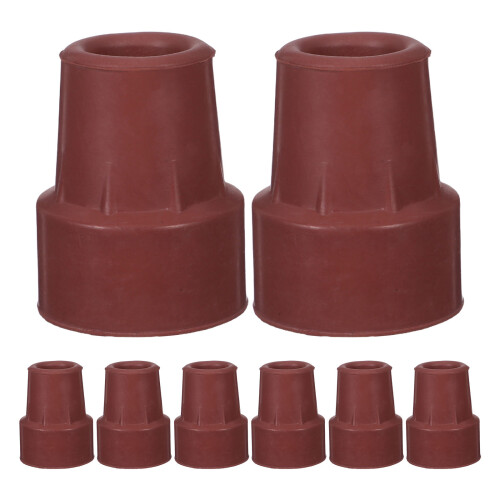 Hiking Poles Replacement Rubber Tips Brown 8pcs