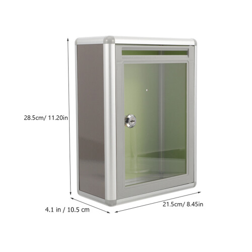 2 Pcs Modern Mailbox Wall Mount Transparent Office 1