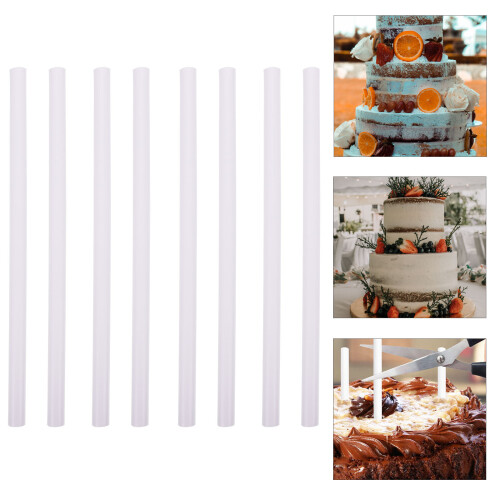 Gymnture 24pcs Cake Dowels White Support Straws For Tiered Cake 2