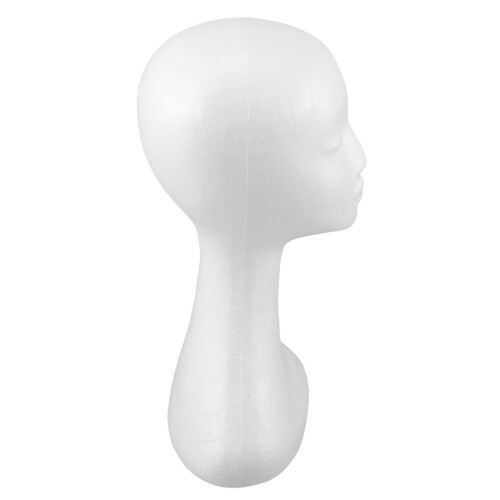 White Foam Mannequin Head For Styling And Decoration