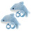Animal Slap Bracelet Blue Dolphin 2pcs 9