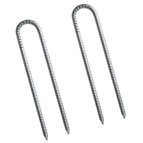 2pcs U Shaped Tent Stakes Silver For Camping