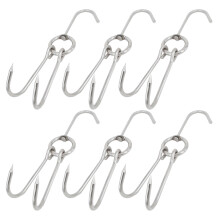 Duck Hanger Silver Stainless Steel 6pcs For Meat Processing