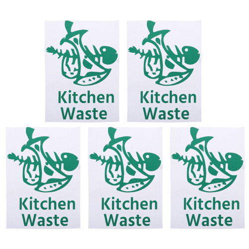 5 Pcs Recycle Sticker Trash Classification Decals Waste Container