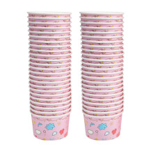 50Pcs Pink Paper Ice Cream Bowls Disposable Yogurt and Jelly Cups