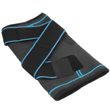 Outdoor-Dual-Sports-Atmungsaktiver Knieprotektor Blau XL mit Druckbändern