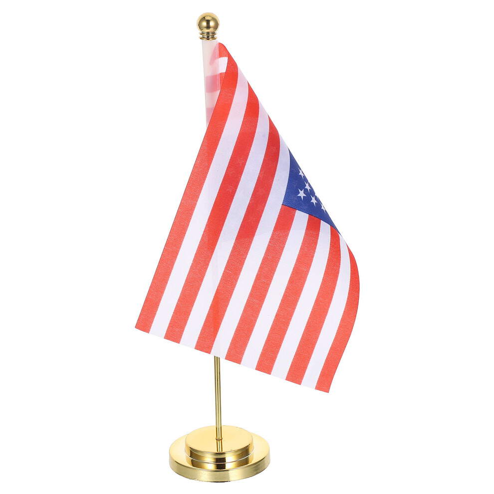 Usa Desk Flag With Iron Stand For Elegant Tabletop Decoration-image-OPC-PK8H5WX-NEW