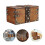 Lock Chest Wooden Box Orange Vintage Present Box 1pack 8