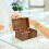 Lock Chest Wooden Box Orange Vintage Present Box 1pack 9