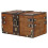 Lock Chest Wooden Box Orange Vintage Present Box 1pack 10