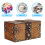 Lock Chest Wooden Box Orange Vintage Present Box 1pack 4