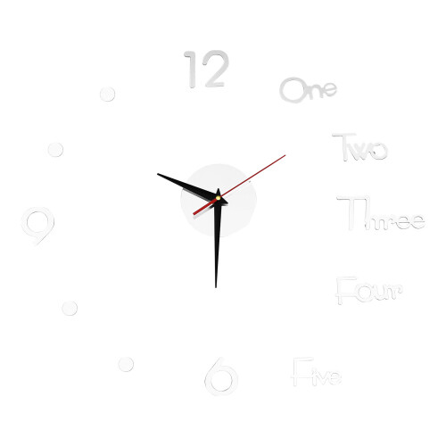 Simplicity Wall Clock Acrylic Silver Homeowners 1set 21.7in 1