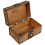 Lock Chest Wooden Box Orange Vintage Present Box 1pack 1