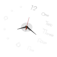 Simplicity Wall Clock Acrylic Silver Homeowners 1set 21.7in