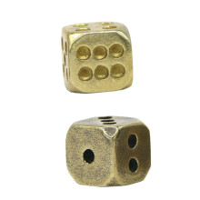 Round Copper Dice Set of 2 Metal Game Dice with Rounded Corners for Board Games and Party Games Pure Copper Brass Cube