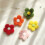 Mini Felt Flowers Wool Flower Ornament Red 10pcs 4
