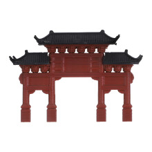 Assorted Color Mini Pavilion Statue PP Bonsai Decorative Accessory