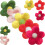 Mini Felt Flowers Wool Flower Ornament Red 10pcs 11