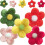 Mini Felt Flowers Wool Flower Ornament Red 10pcs 7